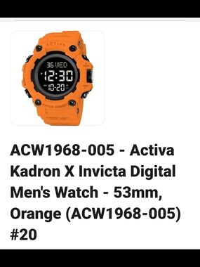 Invicta Activa Kadron X Digital Watch - Orange and Black